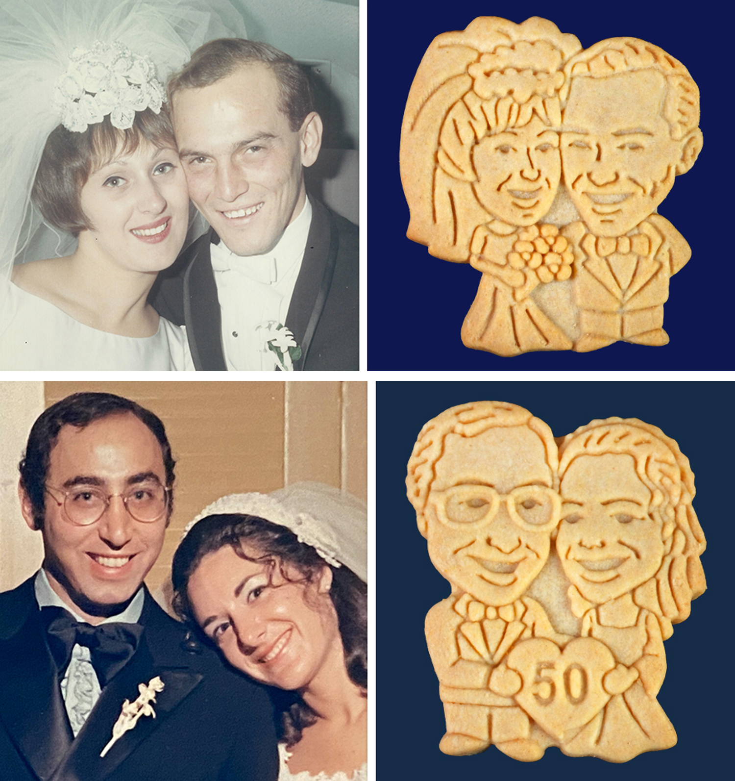 Vintage Wedding Anniversary Couple Cookies
