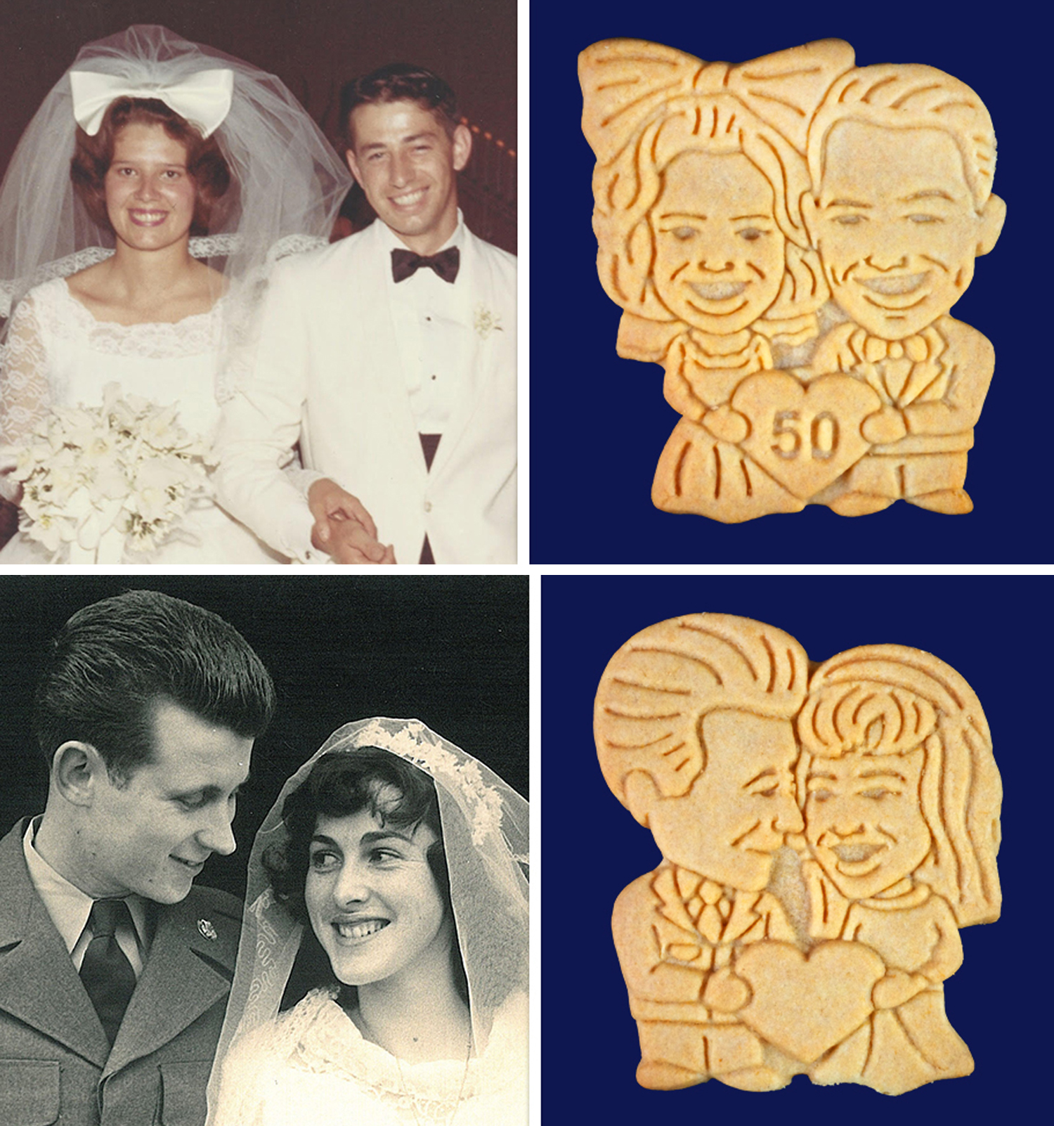 Vintage Wedding Couple Cookies